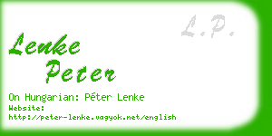 lenke peter business card