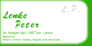 lenke peter business card